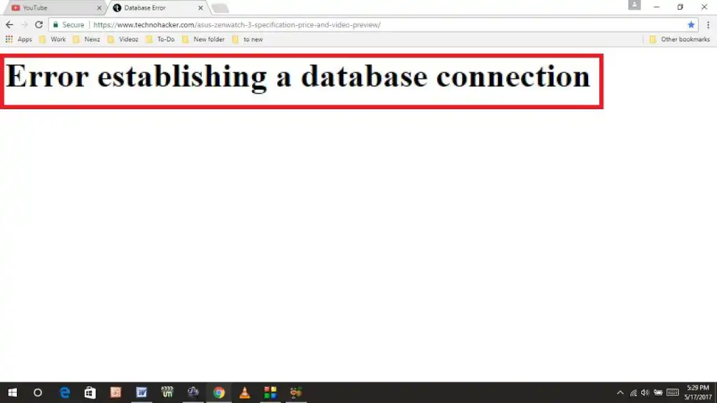 How to fix the error by establishing a connection to the WordPress database