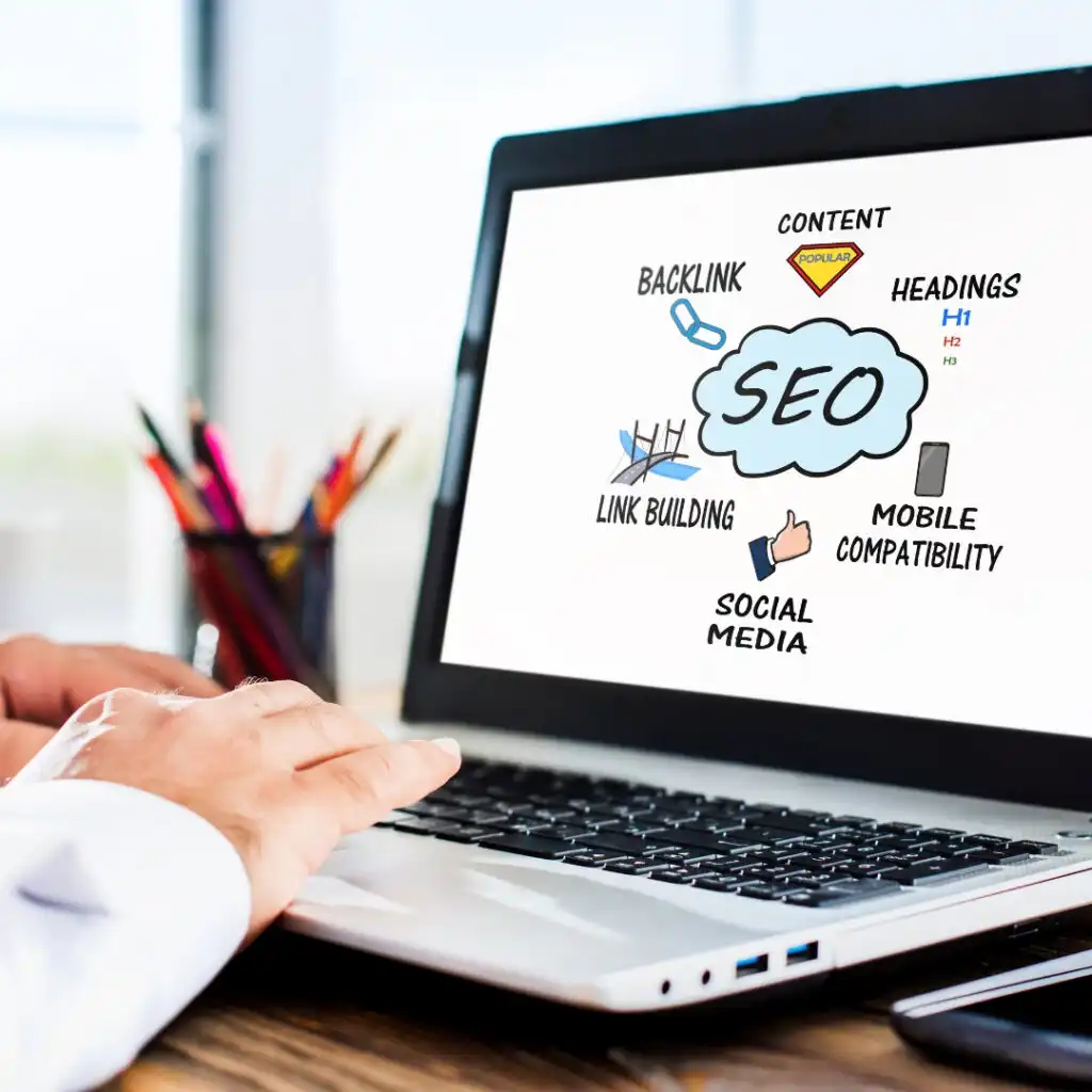 Houston dental website SEO and AI search visibility graphic