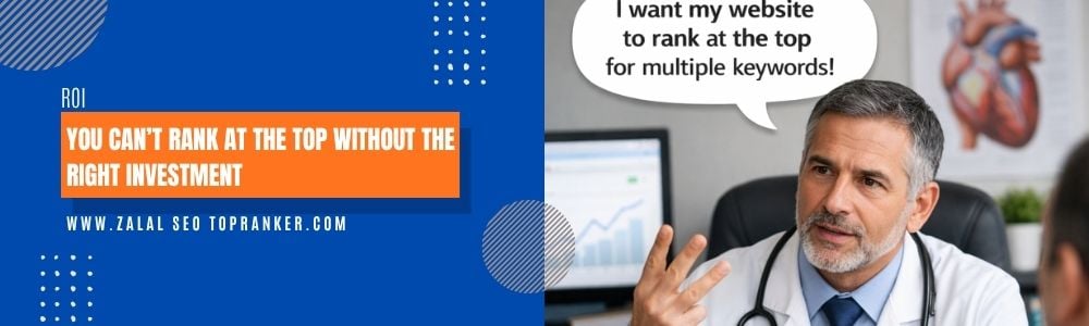 Doctor discussing SEO expectations with marketing expert