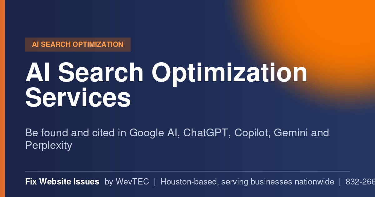 AI Search Optimization Services from Fix Website Issues, Houston-based technical SEO and website repair
